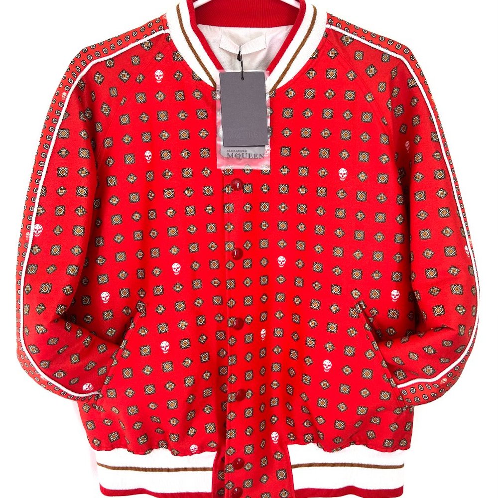 Alexander McQueen Men’s Bomber Jacket With Signature Print